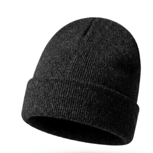 Black knitted Dromex beanie with turned-up cuff